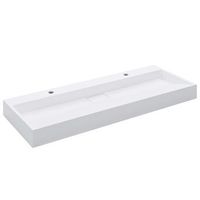 lavabo de bano moderno  lavabo 120x46x11 cm resina mineralmarmol blanco