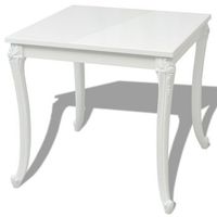 mesa de comedor  mesa de cena blanco brillante 80x80x76 cm