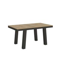mesa extensible 90x160420 cm bridge evolution roble natural estructura antracita