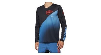 Maillot de manga larga 100  r core x azul   negro