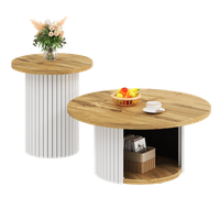 mesa de centro redonda con doble espacio de almacenamiento oculto mesa multifuncional para la sala de estar