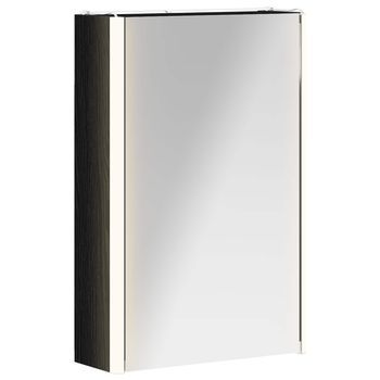 Armario Con Espejo De Baño | Mueble De Baño Roble Negro 33 X 11,5 X 50 Cm
