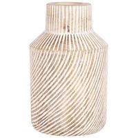 jarron de madera de mango con rayas marrones y blancas alt24