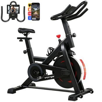 Bicicleta Estática Rolipo Bicicleta Estática Con App, Resistencia Magnética Regulable, Pantalla Lcd Y Ruedas De Transporte
