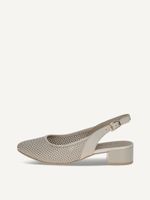 caprice sling pumps beige made of leather with block heel size 40