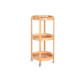 Camarera Bambu Inox 44x44x90 3 Estantes Ruedas
