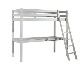 Cama alta infantil pino 99x209x190 blanco
