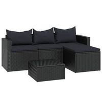 conjunto de muebles de jardin ratan sintetico negro