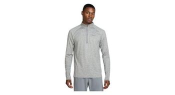 Camiseta de media cremallera gris nike dri fit stride para hombre