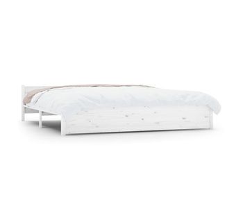 Estructura de cama madera maciza blanco super king 180x200 cm