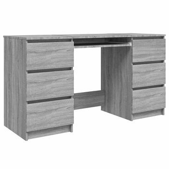 Mesa De Escritorio | | Escritorio De Despacho | Escritorio De Madera Contrachapada Gris Sonoma 140x50x77 Cm