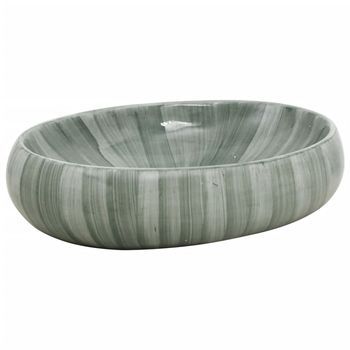 Lavabo De Baño Moderno | Lavabo Sobre Encimera Ovalado Cerámica Verde 59x40x15 Cm