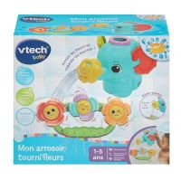 juguete de bano vtech elefante azul con regadera y flores giratorias