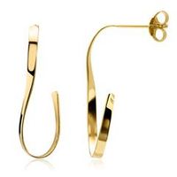 pendientes curvadas de oro de 9 quilates