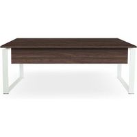 mesa-escritorio con faldon estructura metalica cerrado blanco  200x80 cm nogal ofilike