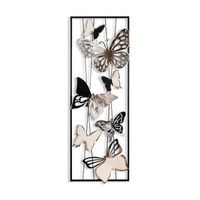 decoracion pared de metal kelebek multicolor 32x90x5 cm