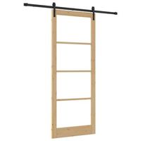 puerta corredera orkdal natural y negro 93 x 232 cm vidaxl