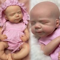 2 juegos de ropa y muneca lavable de silicona para todo el cuerpo bebe reborn con boca abierta tacto suave muneca de silicona para recien nacido