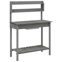 mesa para macetas con fregadero abeto gris 1475x44x1395 cm vidaxl