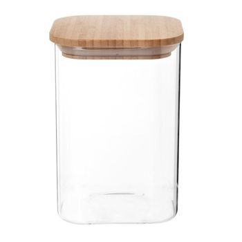 Tarro de vidrio con tapa de bambú Alt.15 cm
