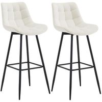 set de 2 taburetes de bar dartford terciopelo crema 52x47x106 cm clp