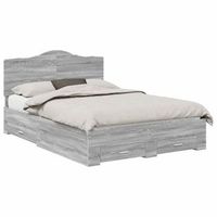 cama matrimonial  cama para adulto  estructura de cama con cabecera gris sonoma 140 x 190 cm