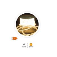 rollo 50m tira led 8wm 2800-3000k ip65 230v