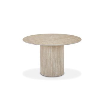 Mesa Redonda Petra Efecto Marmol 120cm. Comedor O Cocina, Cambria