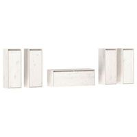 muebles para tv 5 piezas madera maciza de pino blanco vidaxl