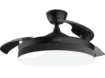 Ventilador de techo con luz - KOENIC KCF 4225, 35W, 6 Velocidades, Aspas Invisibles, Temporizador, 3 Tonos Luz, Negro