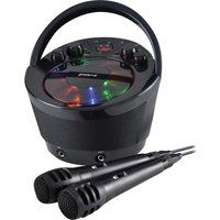 gv-ps923-bk portable bluetooth karaoke boombox - black black