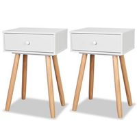 mesitas de noche 2 uds madera maciza de pino blanco 40x30x61 cm vidaxl