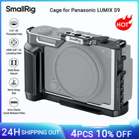 jaula de camara smallrig s9 para panasonic lumix s9 con empunadura de madera y placa de liberacion rapida arca-swiss para tripode tipo arca -4515