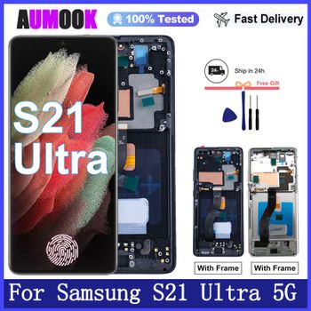 Nueva pantalla AMOLED para Samsung Galaxy S21 Ultra 5G SM-G9980 G998B, pantalla LCD, digitalizador de pantalla táctil, repuesto de pantalla