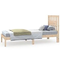 estructura de cama individual madera maciza de pino 75x190 cm