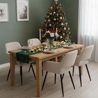 juego 4 sillas de comedor escandinavas tejido beige patas negras