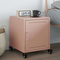 mesita de noche - mueble para dormitorio - acero laminado en frio - rosa 36x39x435cm
