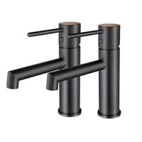 pack 2 grifos de lavabo monomando k2o lusso zen 165x5x185 cm negro mate aireador incorporado y mecanismo de cartucho ceramico