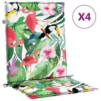 Cojines Para Silla Con Respaldo Bajo 4 Unidades Tela Multicolor