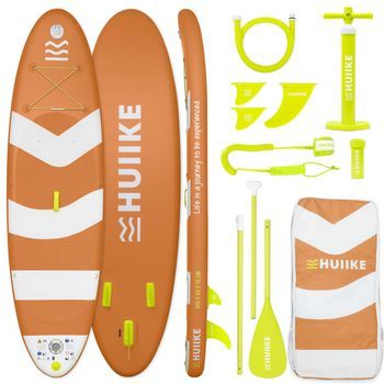Tabla Paddle Surf Hinchable Con Accesorios, Huiike | Sup Con Remo, Quillas, Inflador, Naranja, 10´