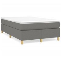 cama doble  cama box spring  cama para adultos con colchon tela gris oscuro 120x200 cm
