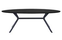 mesa oval bruno de mdf con patas de acero
