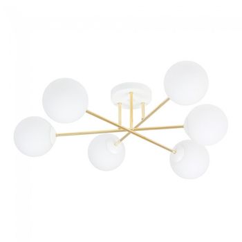 Plafón de techo mendra ii opal (6 luces)