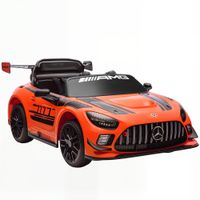 aiyaplay coche electrico para ninos mercedes-amg gt3 evo con mando a distancia motor doble ruedas auxiliares asa musica naranja   aosom espana