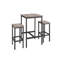 mesa de bar con taburetes greige brezo  negro tinta