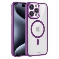cool carcasa magnetica con borde violeta para iphone 15 pro