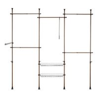 perchero de ropa telescopico metal marron