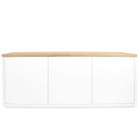 aparador de mdf blanco y chapa de roble 175 cm