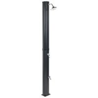 ducha solar independiente de exterior pvc con energia solar negro topocalma