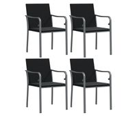 sillas jardin y cojines 4 unidades ratan sintetico negro 56x59x84 cm